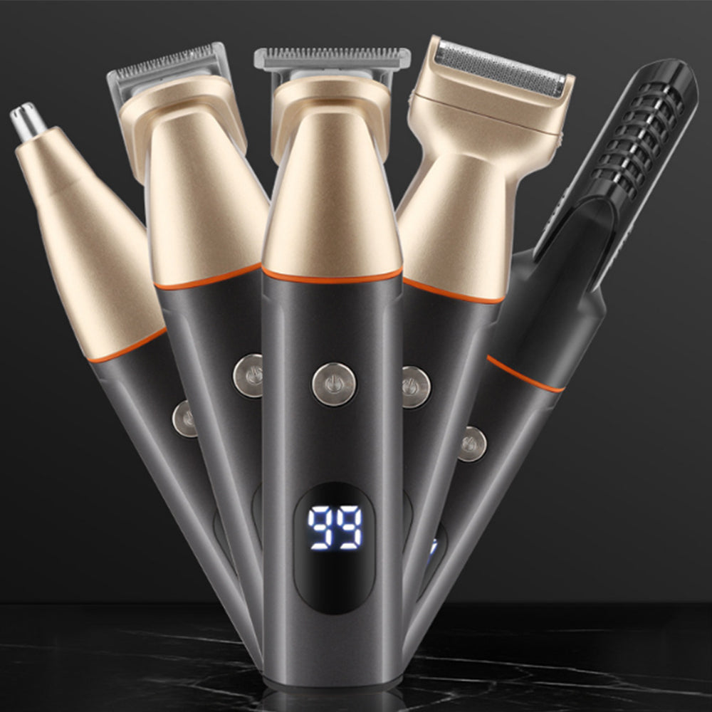 Electric Hair Clippers Kit Cordless Hair Trimmer for Body Facial Gold and Black
