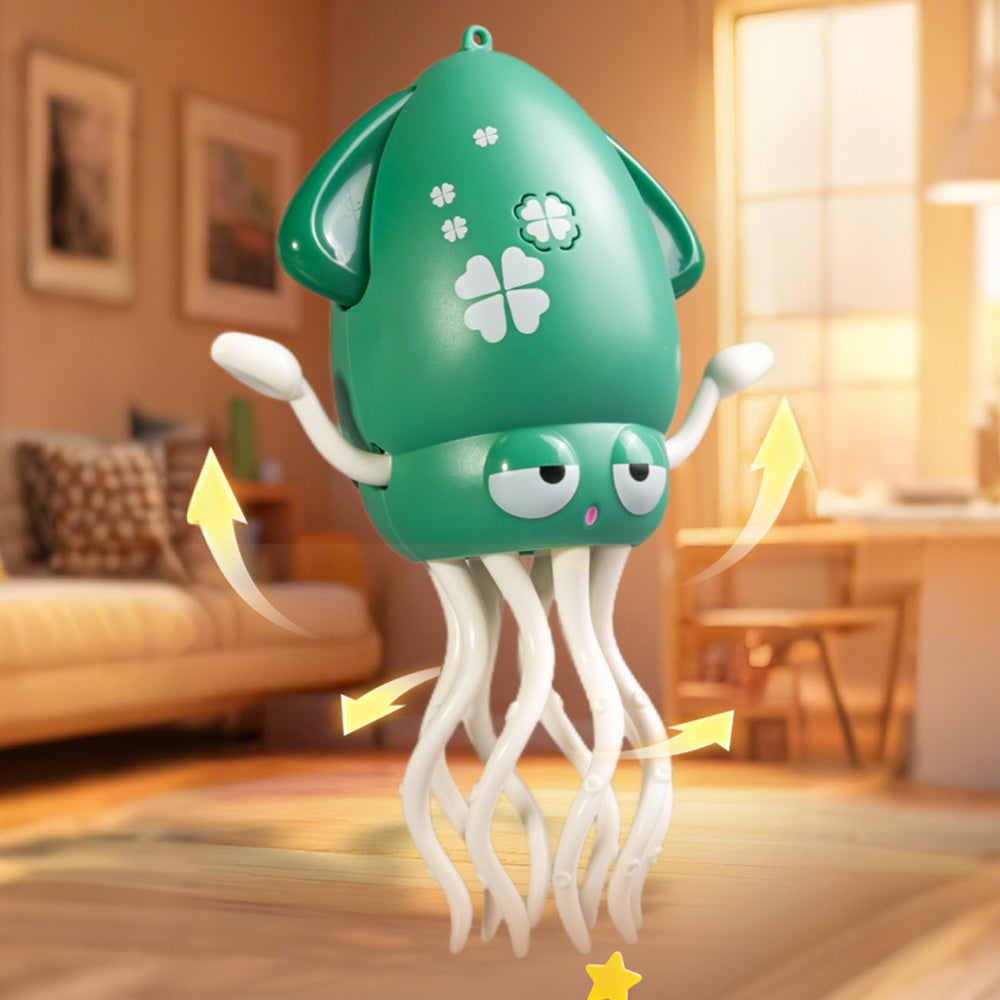 Dancing Electric Octopus Toy �Crawling Musical Squid for Tummy Time Green
