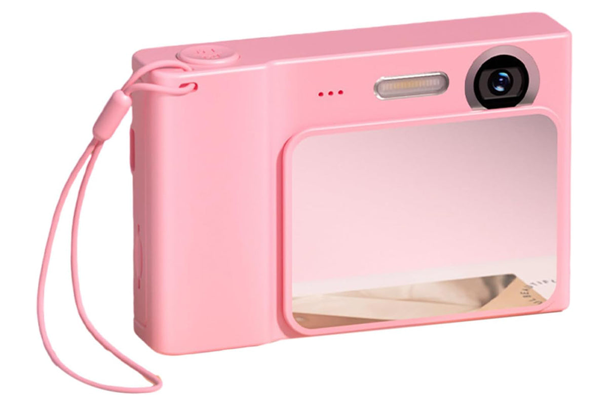 4K Digital Camera 2.4 Inch  1080P 48MP Entry Level Students Camera with 8 Times Zoom Built-in Music Games for Teens Christmas Gift-Pink