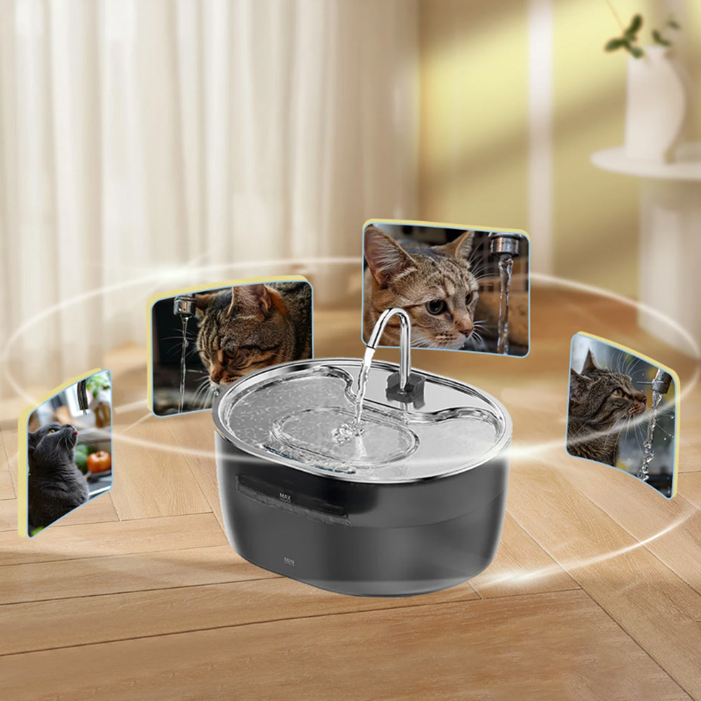 3.2L Pet Automatic Water Fountain Dog Cat Auto Water Dispenser Grey