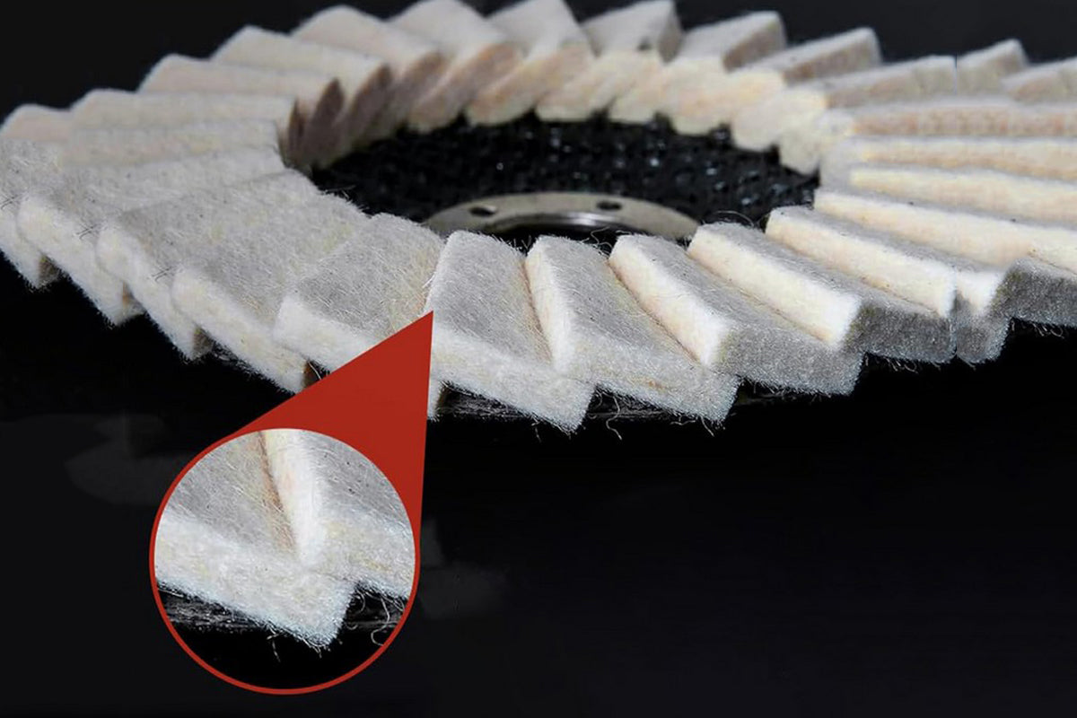 6Pcs Wool Felt Flap Buffing Grinding Shutter Wheels for Angle Grinder Marble Stone