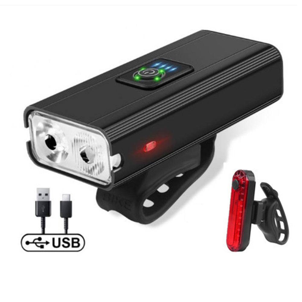 6-Mode Bike Light Set Rechargeable Water Resistant LED Bicycle Head and Tail Lights