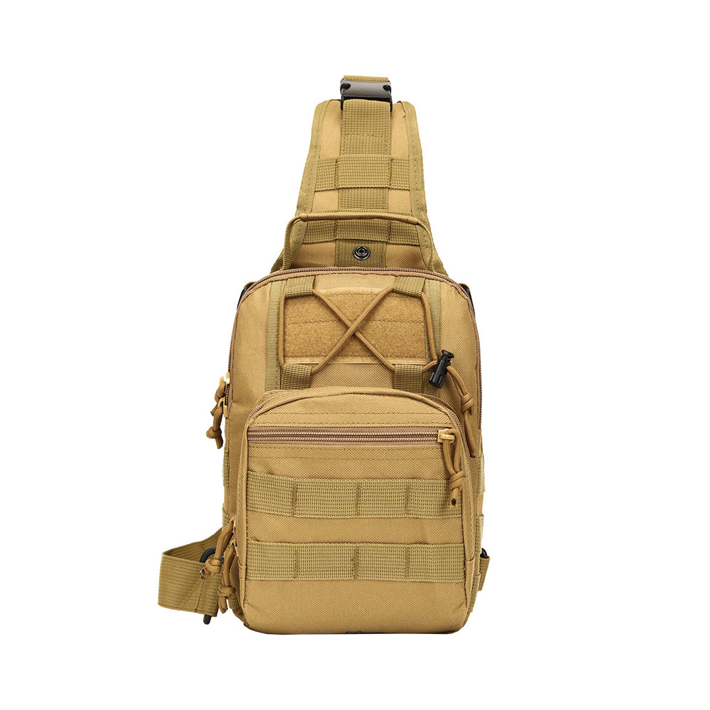 Outdoor Sport Chest Bag Sling Shoulder Bag for Men Khaki