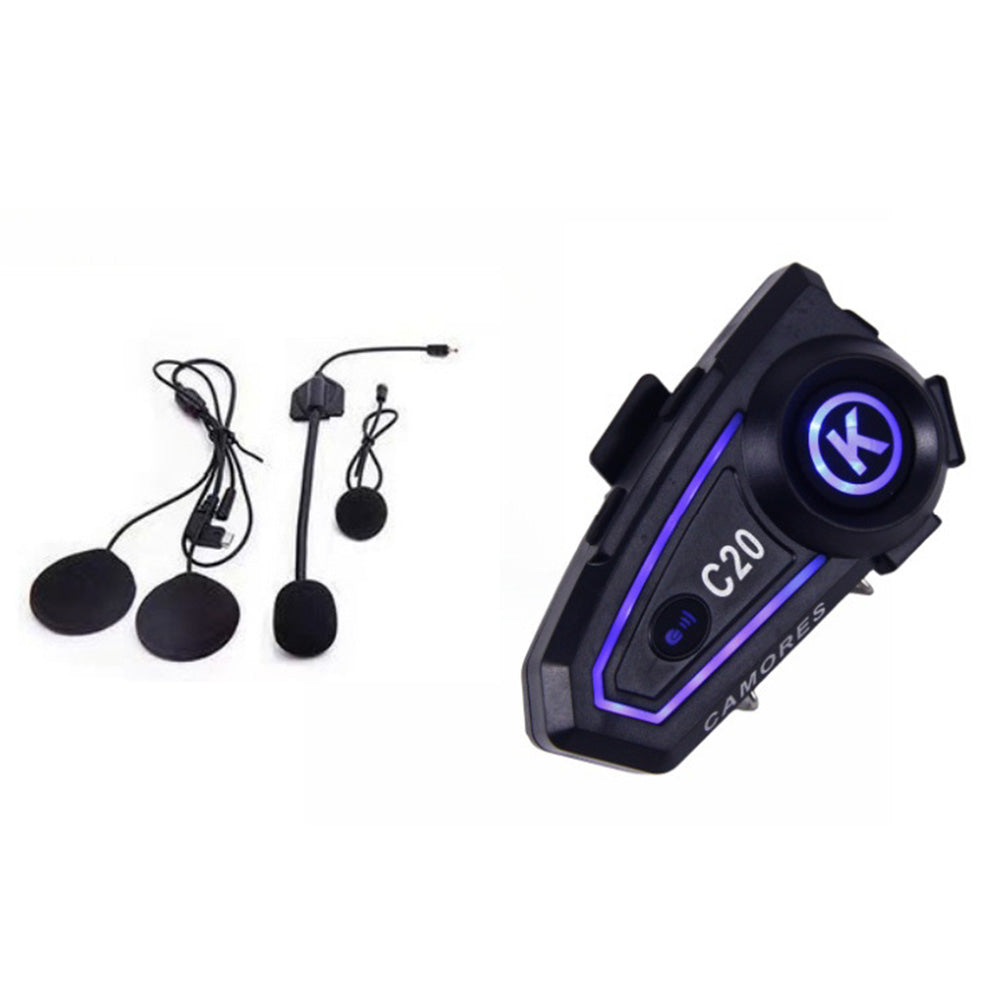5.4 Bluetooth Motorcycle Headset Speaker Wireless Helmet Headphone with LED Light