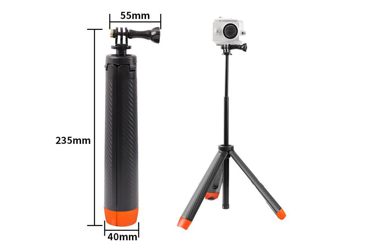 Floating Selfie Stick Tripod for GoPro Hero 13 12 11 10 9 8 7 6 5 4 3 Session Max