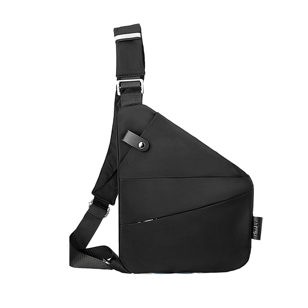 Men Anti-Theft Chest Pack Left Shoulder Sling Bag Travel Crossbody Bag Black