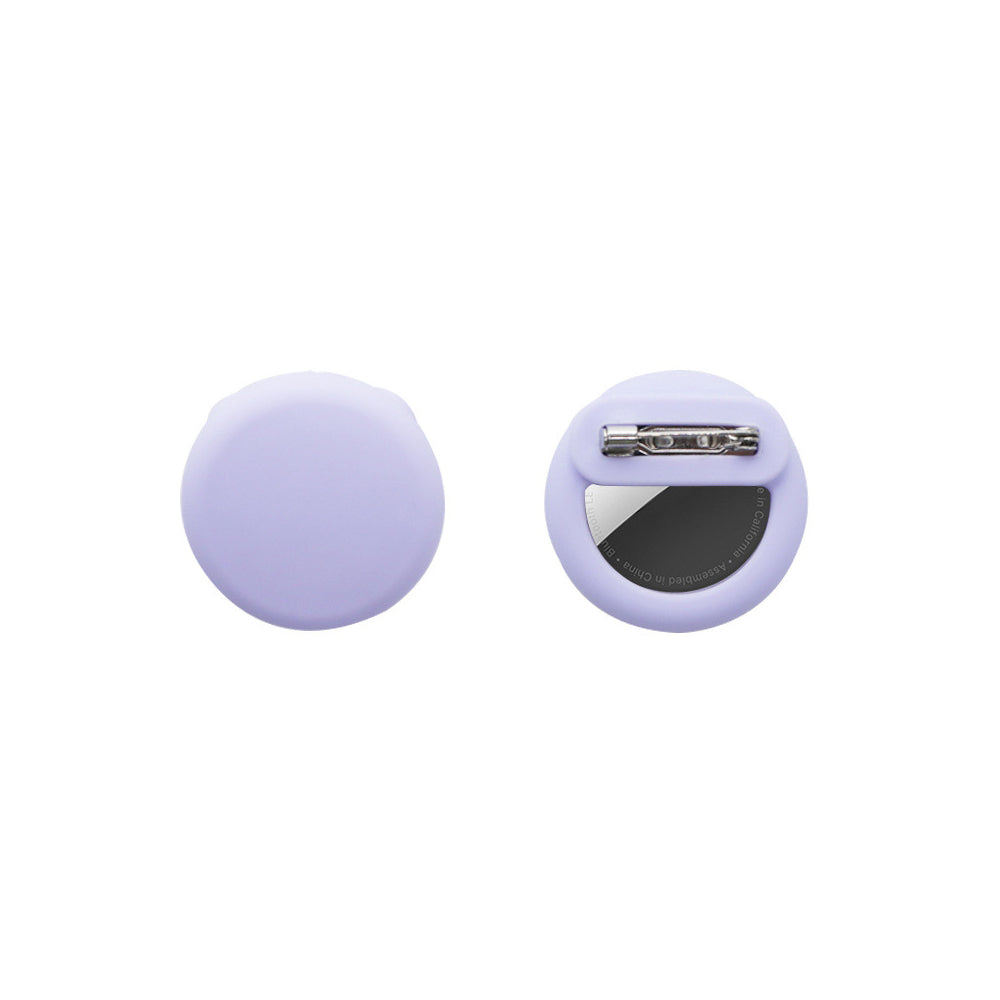 2Pcs For Apple AirTag Holder Hidden Silicone AirTag GPS Tracker Case with Safety Pin Purple