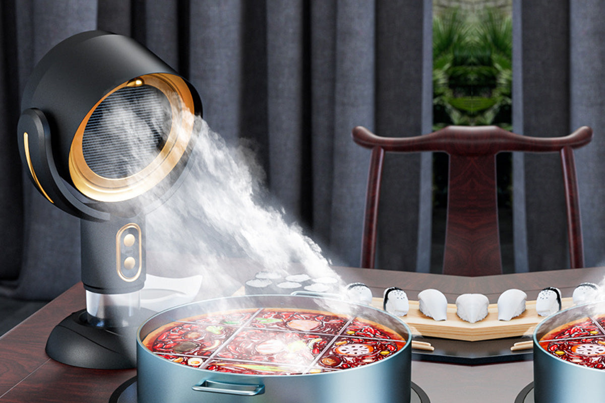 Portable Smoke Purifier Fan Removes Odors Dust Smoke for Cooking and Camping BBQ -BlackGold