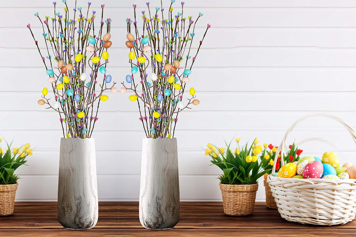 Artificial Easter Spray Vine with Pastel Easter Eggs and Berries for Home Decor