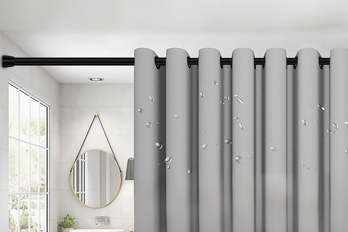 Adjustable No Drilling Black Expandable Curtain Rods