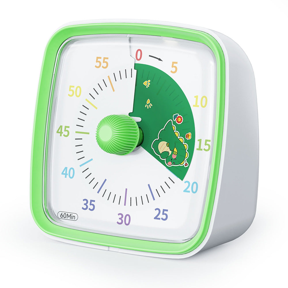 60-Minute Visual Countdown Timer Rainbow Disk Silent Time Management Tool Green