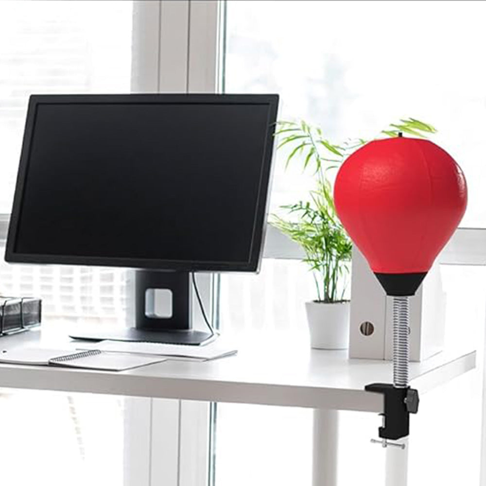 Desktop Punching Speed Ball with Clamp and Suction Cup-Red