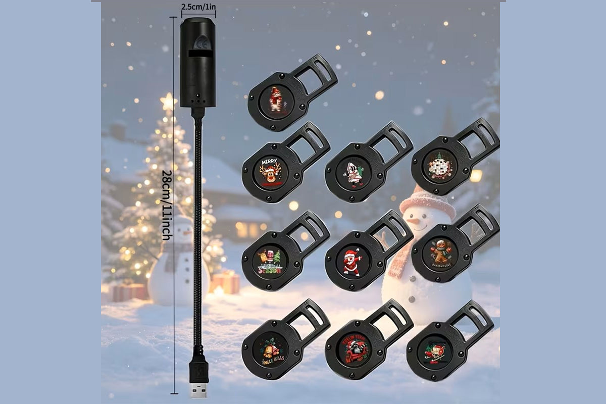 USB Powered Christmas Projector Light - 10 Slides