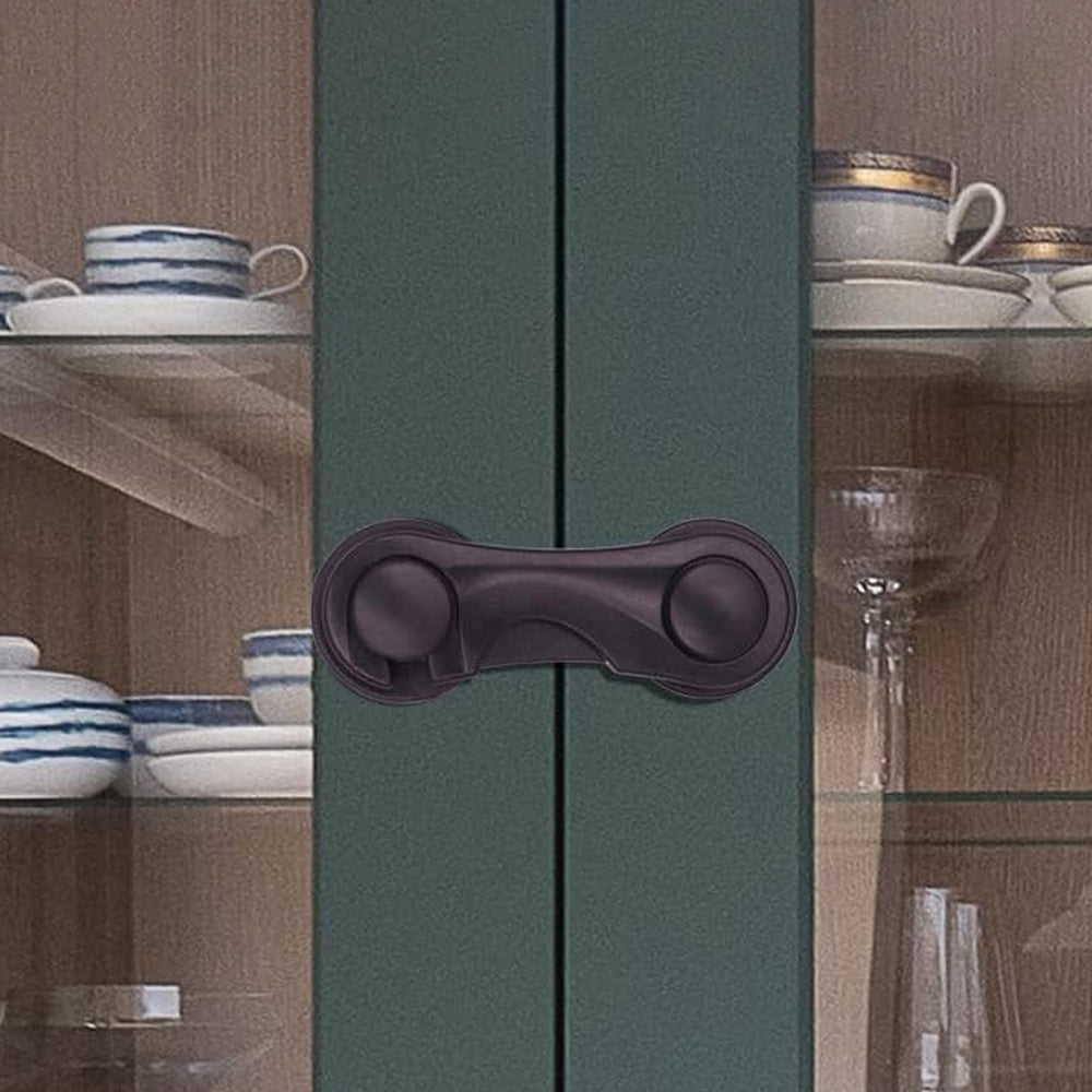 Set of 10Pcs Child-Proof Cabinet Locks Self-Adhesive Fridge Lock Child Safety Latches Black