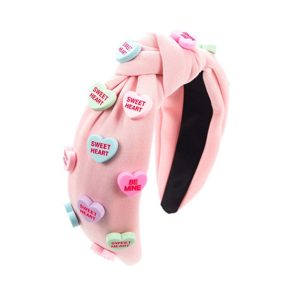 Love Heart Headband for Women Wide Top Knot Headband Hair Accessories Pink