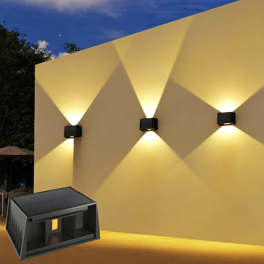 Solar Wall Light Adjustable Beam Angle for Garden Patio-Warm Light