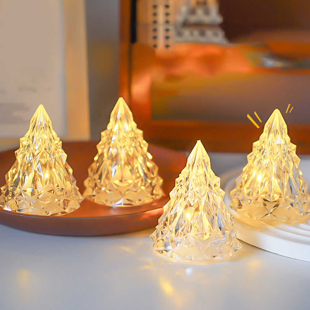 4Pcs Iceberg Shape Table Lamp Battery Powered Pyramid Decorative Night Lamp Home Decor