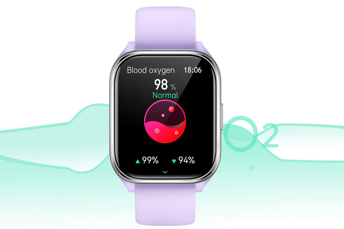 Smart Watch 1.85-Inch Fitness Watch with Heart Rate Sleep Monitor Blood Oxygen 100 Sports Modes Activity Tracker -Purple