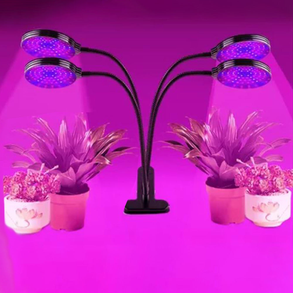 USB Powered 4-Head LED Grow Light Dimming Clip-on Plant Flower Veg Hydroponic UV Growing Lamp