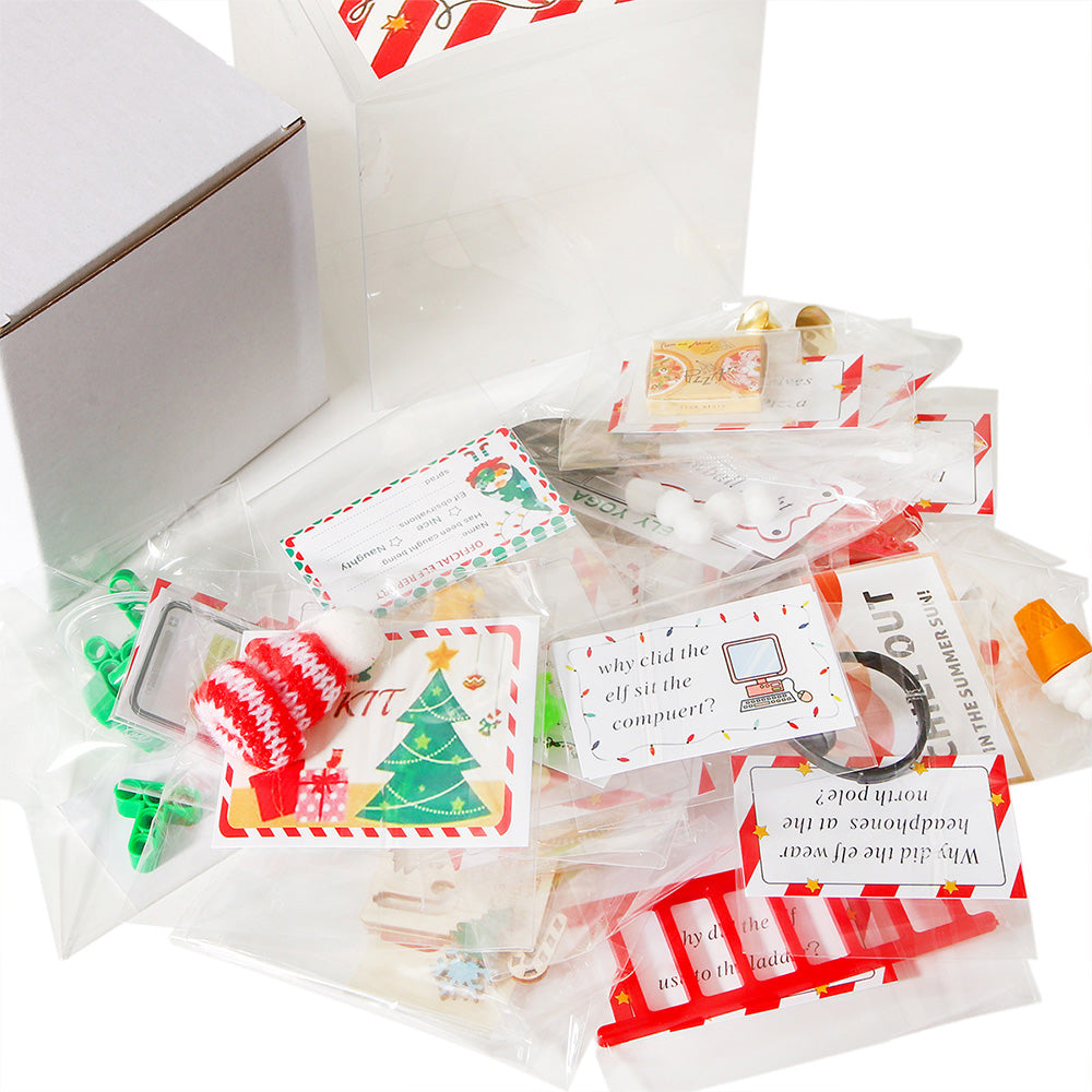 24 Days Christmas Countdown Elf Magic Kit Xmas Elf Activities Props Blind Box