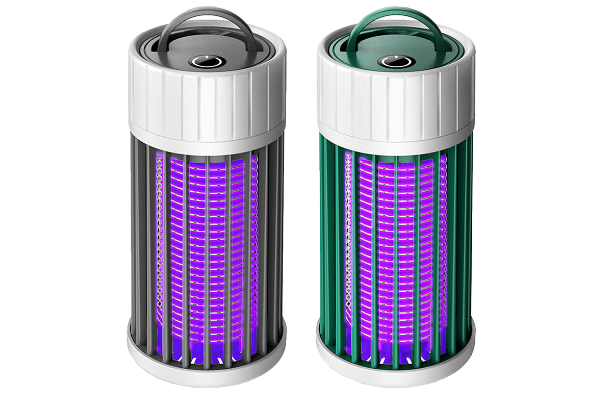 2pcs USB Electronic Rechargeable Mosquito Killer Lamp Night Light Mosquito Trap Indoor-Green and Grey