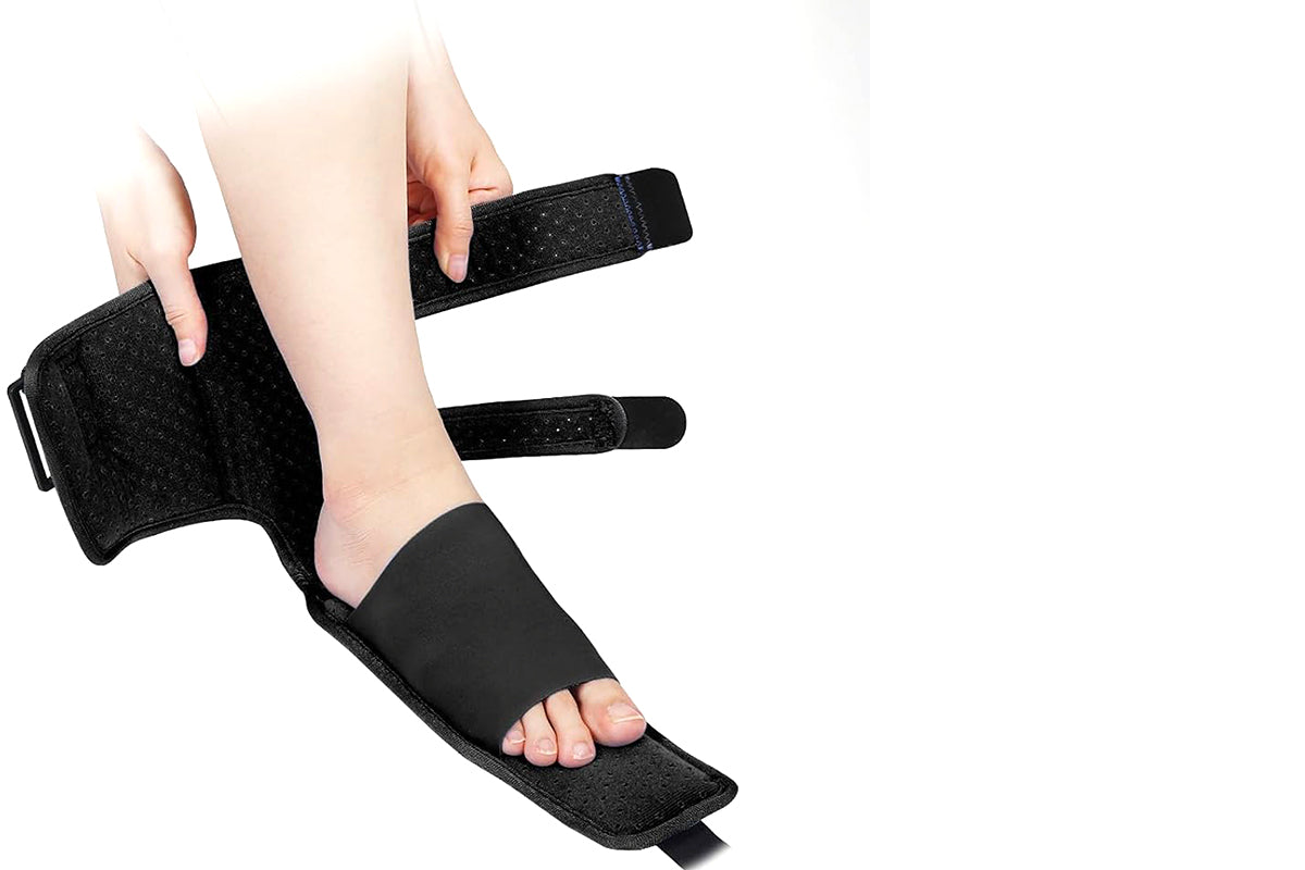 Upgrade Adjustable Plantar Fasciitis Night Splint Foot Drop Orthotic Brace-Black