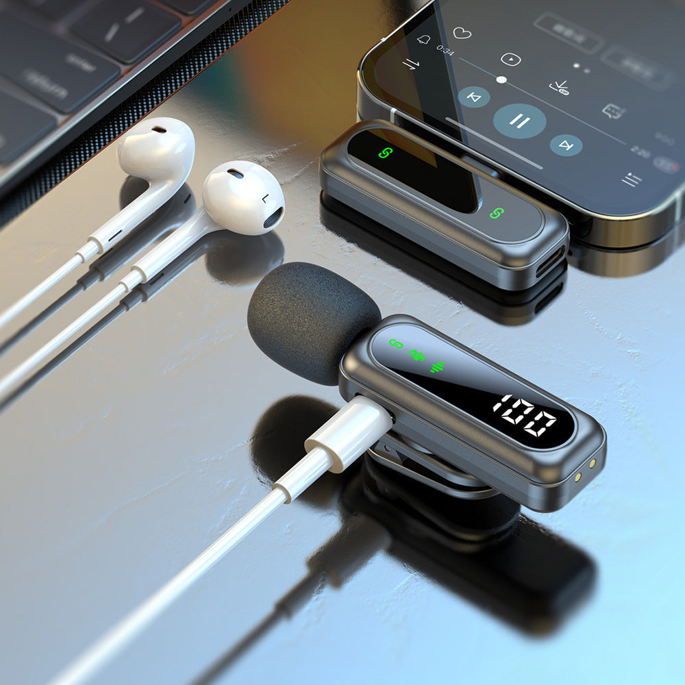 Wireless Lavalier Microphone ââ‚?Magnetic Mini Mic with LED for Phones