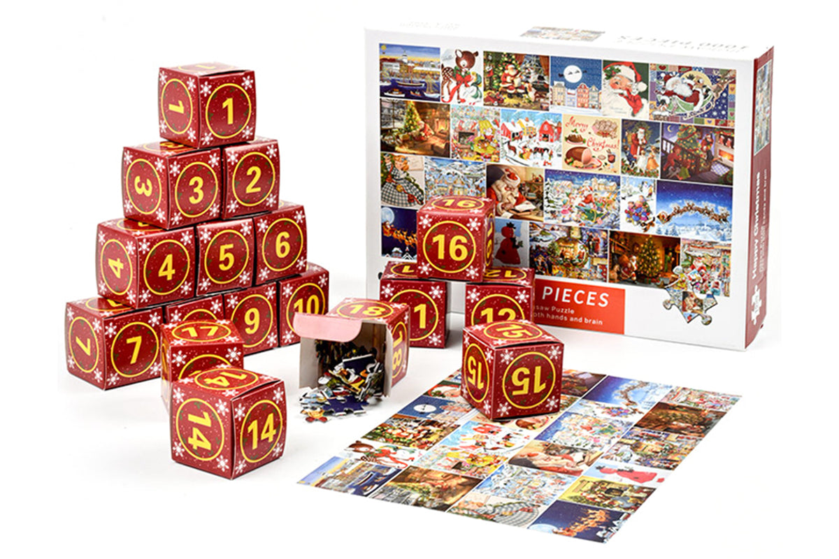 1000Pcs Christmas Advent Calendar Puzzle Xmas Countdown Calendar Jigsaw Puzzles