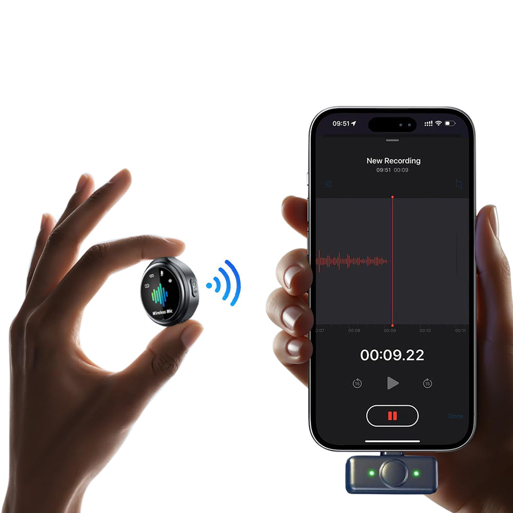 Dual Receivers Mini Lavalier Microphone with Magnetic Clip