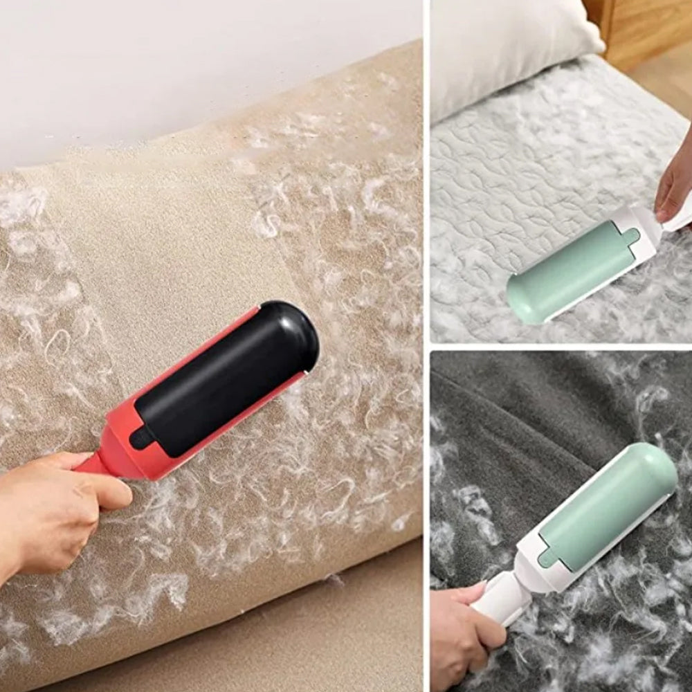 Pet Hair Remover Roller Reusable Pet Fur Remover for Couch Car Seat Carpet Bedding Clothing Red