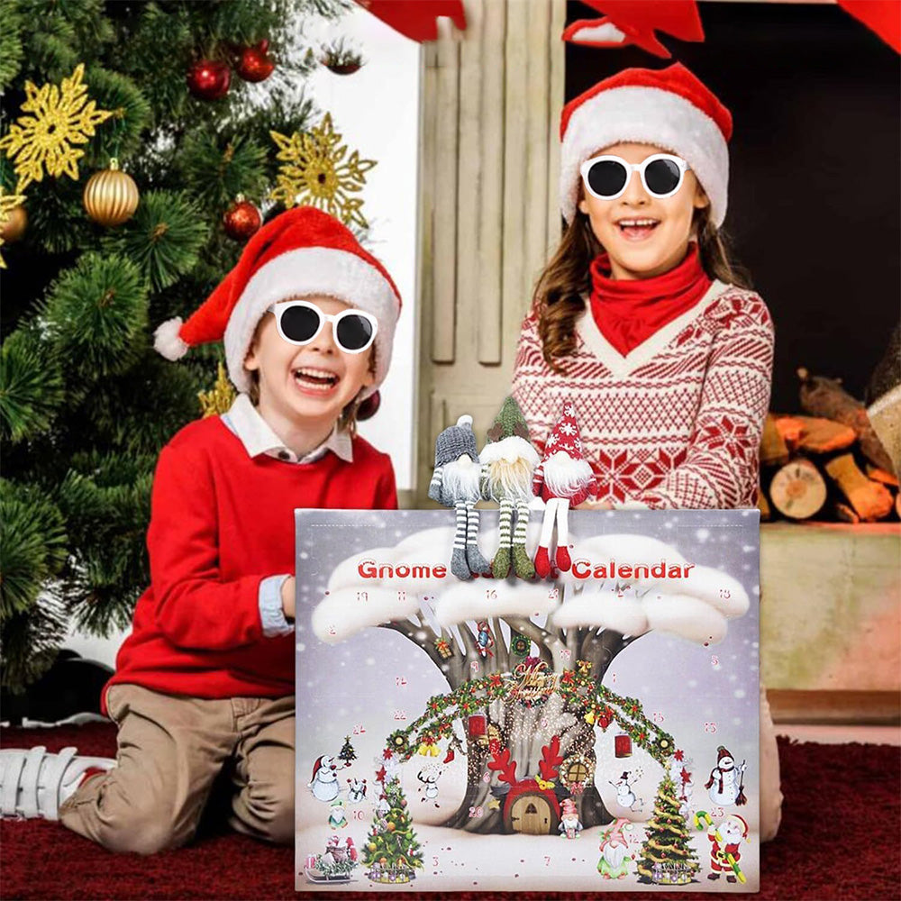 24 Days Christmas Plush Gnome Advent Calendar Xmas Countdown Calendar with Collectible Gnome Dolls