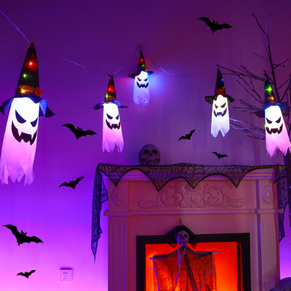 3M Halloween String Light Hanging Ghost Hat Lamp Prop Party Decor White
