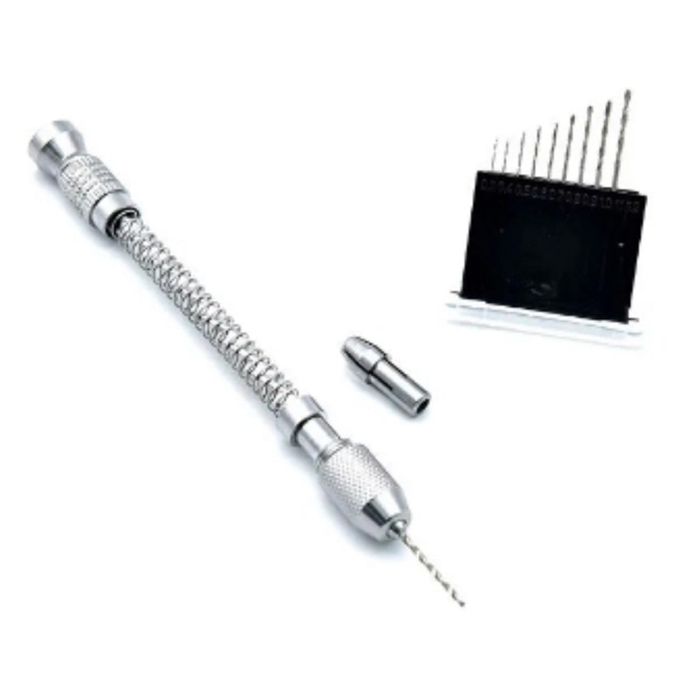 20 PCS Stainless Steel Hand Drill Set & Manual Pin Vise Set