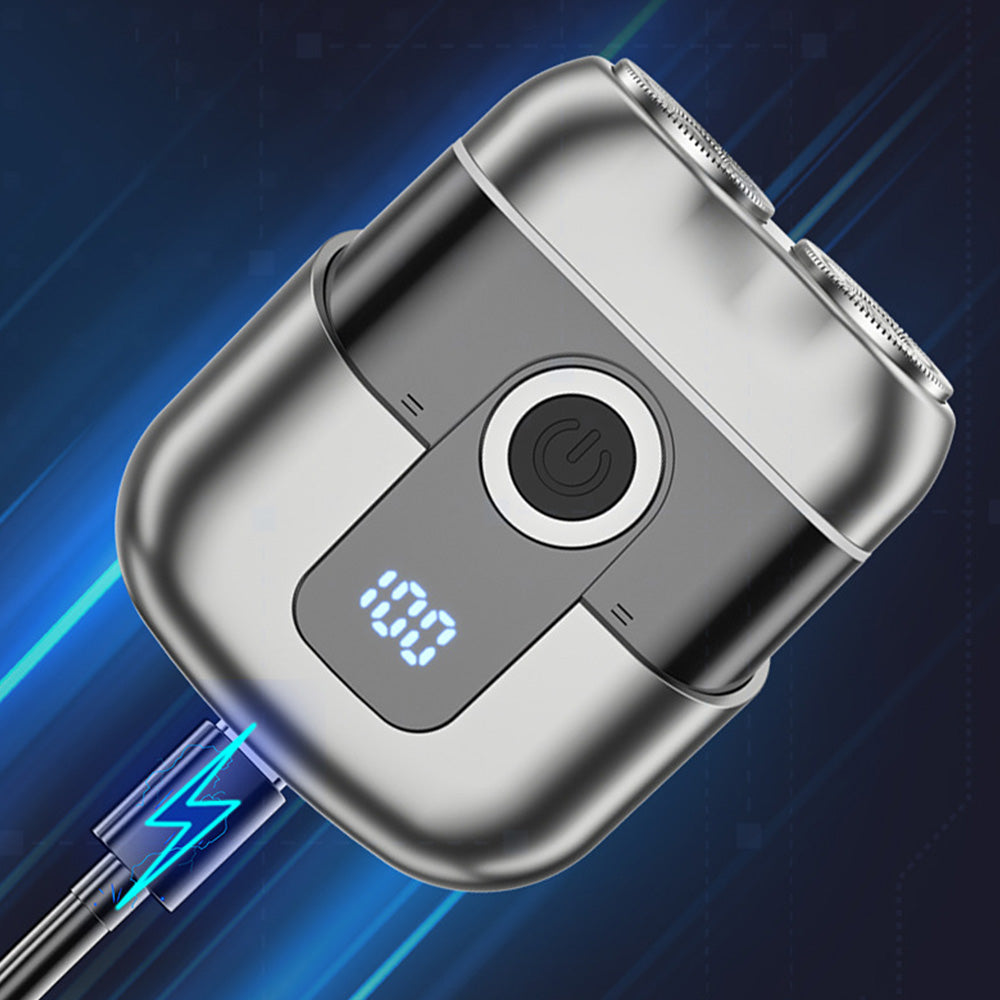 Electric Razor for Men Mini Electric Shavers with LED Display Grey