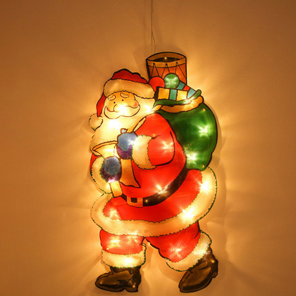 20 LEDs Christmas Suction Mount Decorative Light Xmas Window Silhouette Lights  Indoor Holiday Party Decoration Style 3