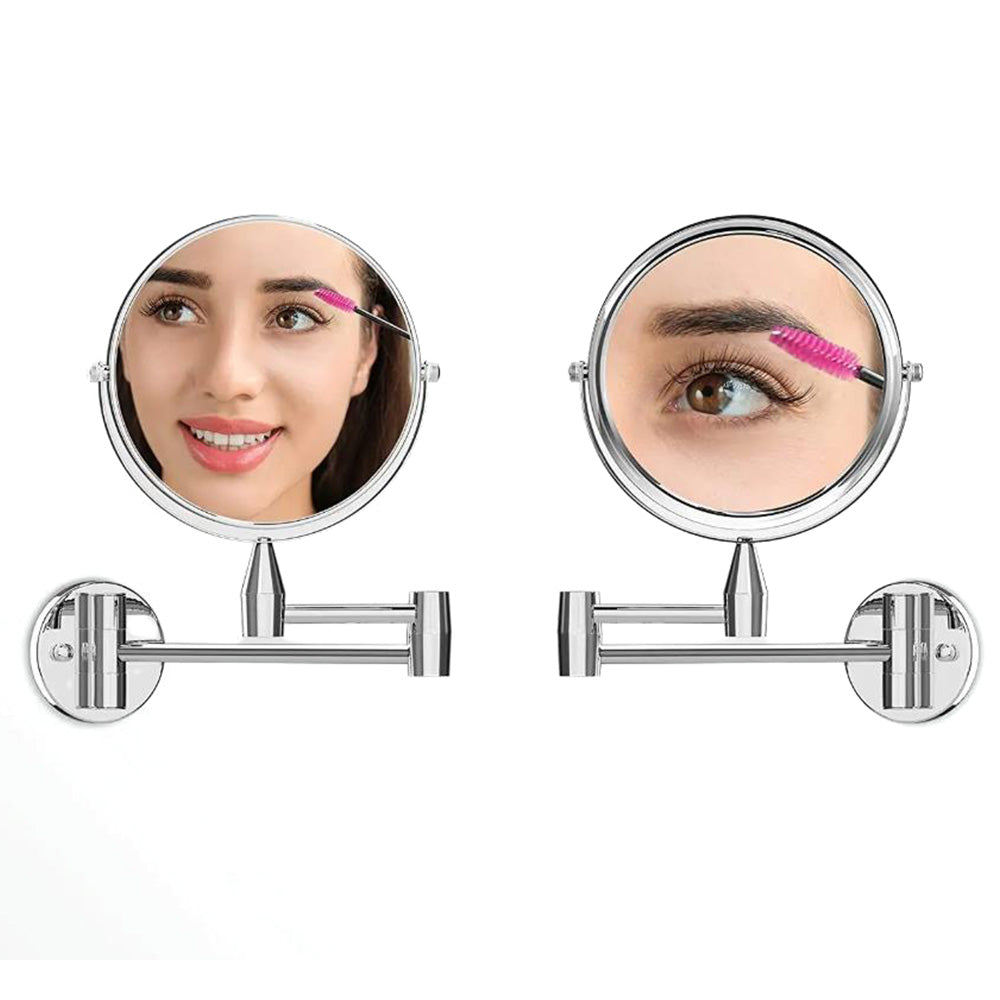 3X Magnifier Extendable Wall-Mounted Makeup Mirror Double-Sided Bathroom Mirror