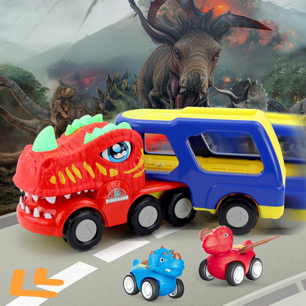 Dinosaur Toys Dinosaur Trucks for 4 Years with 4 Small Pull Back Dino Cars