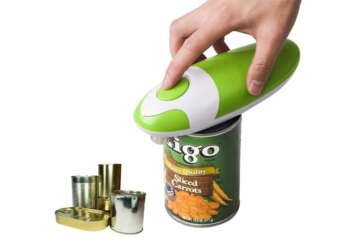 Kitchen Auto Electric Can Opener Automatic One Touch Open Cans Hands Free-Green