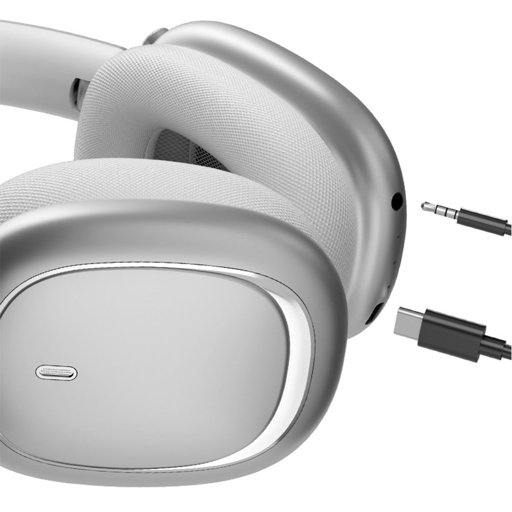 Lightweight Clear Over Ear Bluetooth Headsets-Silver