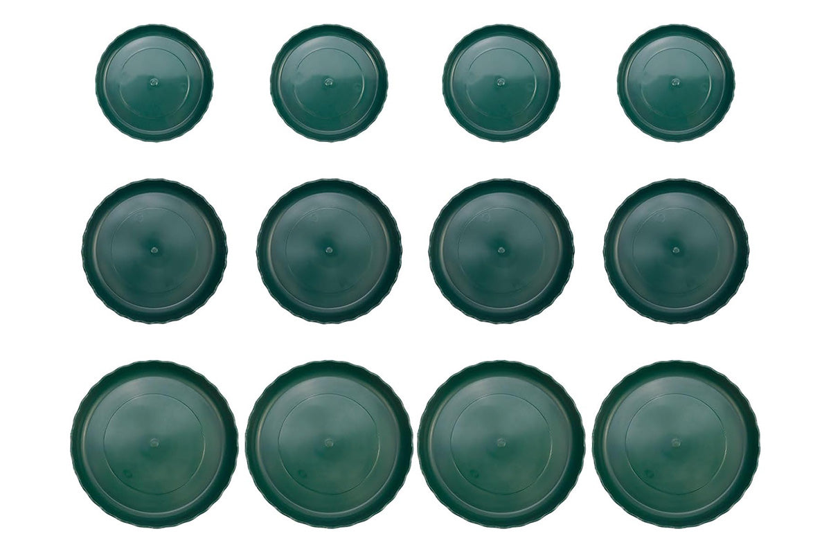 12Pcs Round Plastic Plant Saucers Durable Flower Pot Tray for Indoor Outdoor