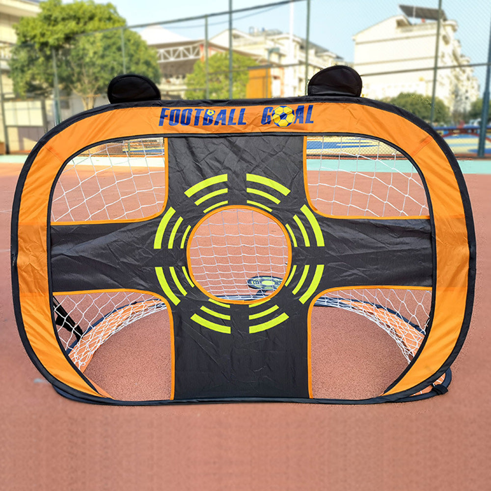 Kids Pop Up Soccer Goal Net Portable Soccer Training Net Kit for Backyard Orange