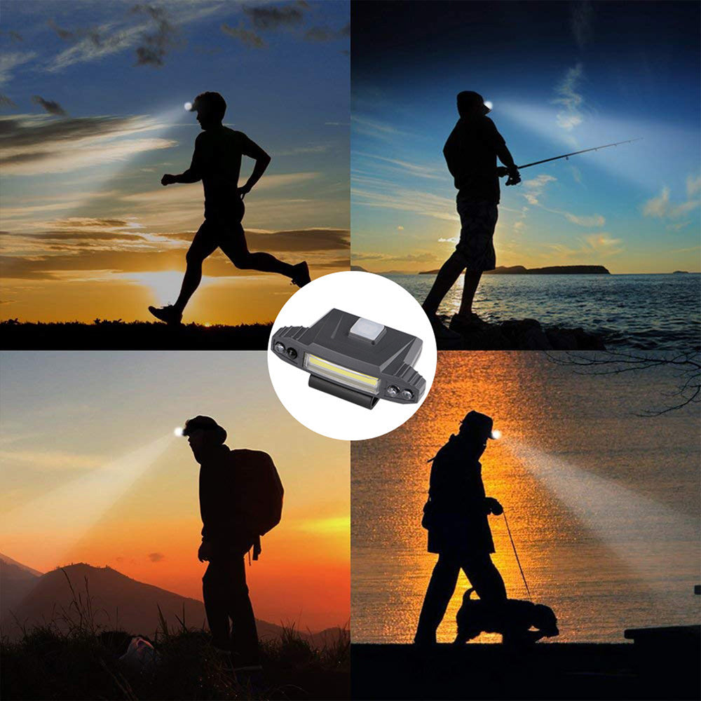Rechargeable USB LED Headlamp Clip on Cap