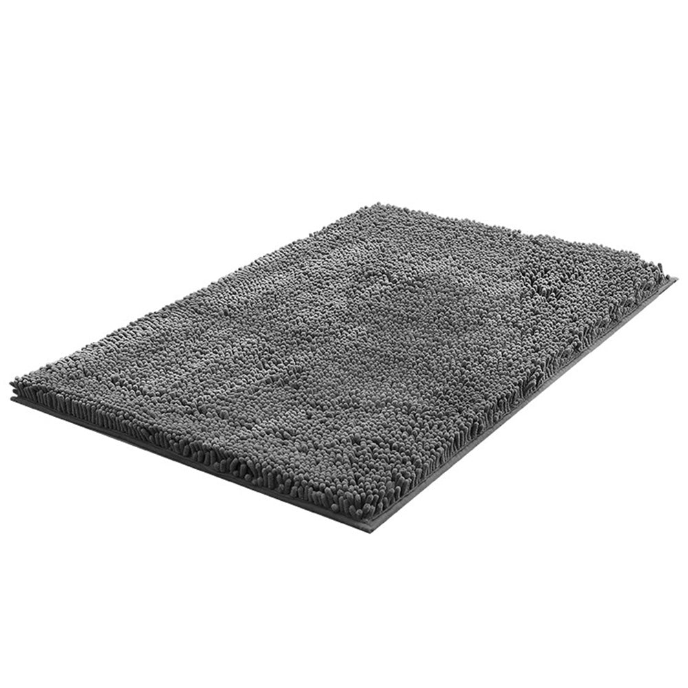 Soft Absorbent Chenille Bath Rug Quick Dry Bath Mat for Bathroom Floor Home Decor Grey