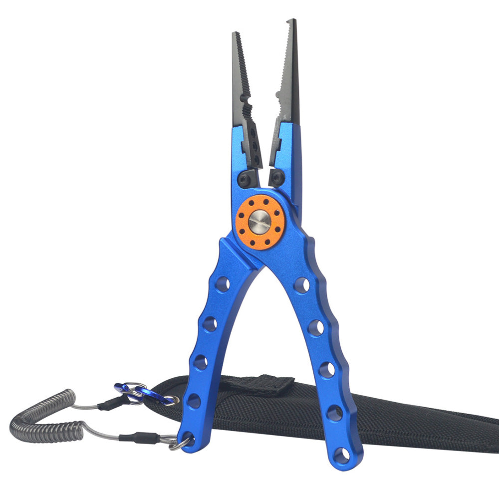 Aluminium Fishing Pliers Hook Remover Line Cutting Mono Braid Fish Gripper Blue