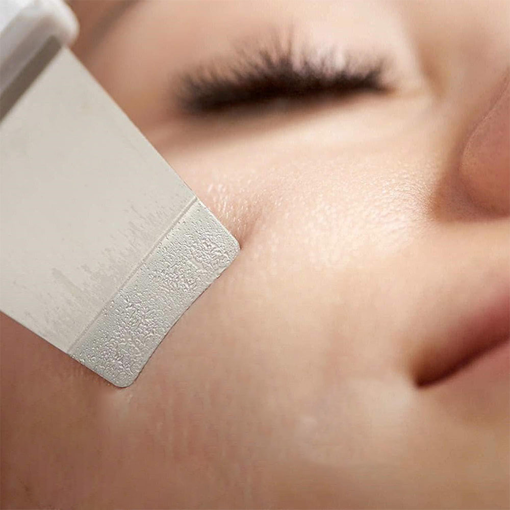 Electric Facial Skin Scrubber Ultrasonic Blackhead Remover Spatula Comedone Extractor Cleanser