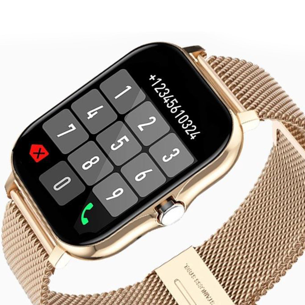 Smart Watch Bluetooth Fitness Tracker Heart Rate Monitoring Sports Watch for Women Men -Gold