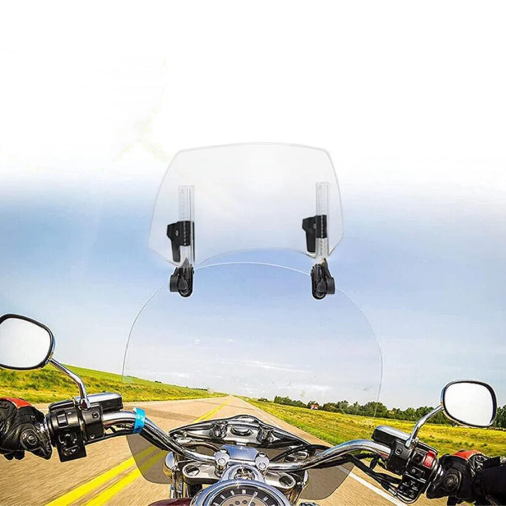 Universal Adjustable Motorcycle Windshield Extension a€?Clip-On Windscreen Deflector