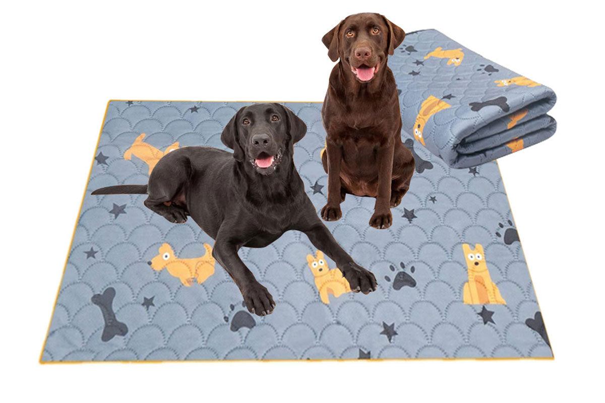 2Pcs Washable Pet Dog Training Pee Pad Reusable Absorbent Cushion Pet Pee Mat-Light Gray