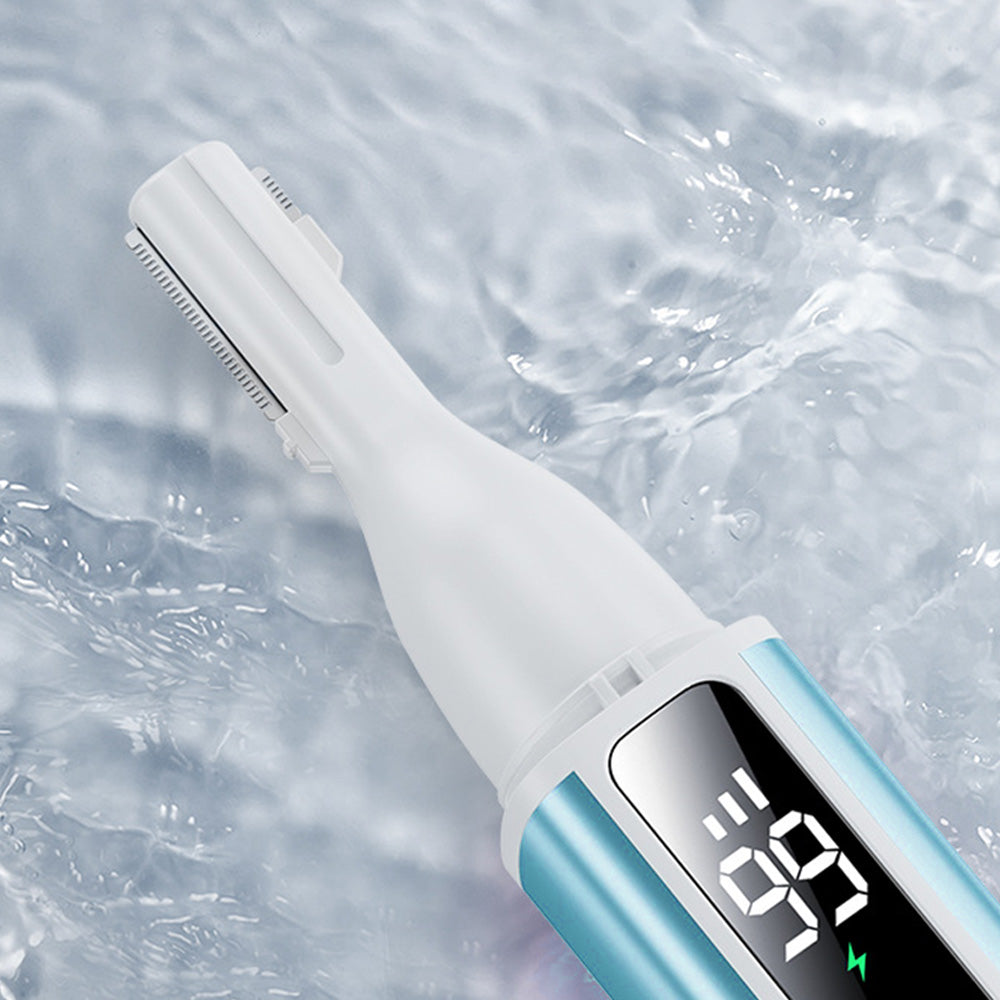 2-in-1 Hair Trimmer Rechargeable Nose Ear Eyebrow Hair Removal for Women Turquoise