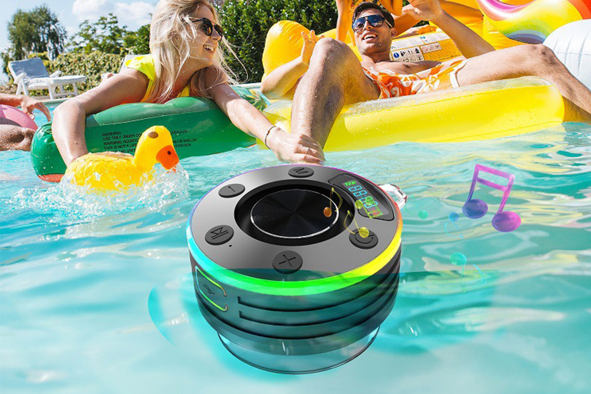 Bluetooth 5.3 Shower Speaker Water-resistant Wireless Speaker With Suction Cup Shower Radio For Outdoor-Black